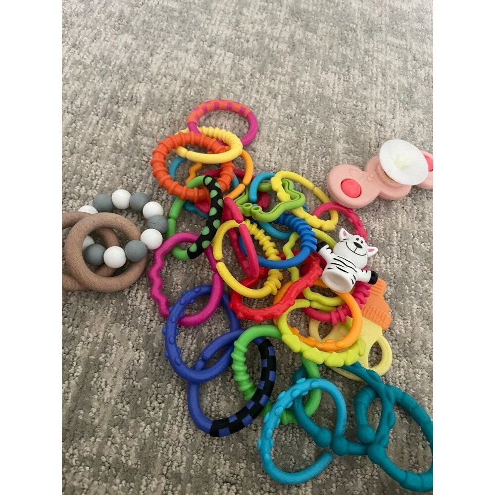 Multicolor Baby Teether Ring Lot, Unisex Motor Skills & Hand-Eye Coordination